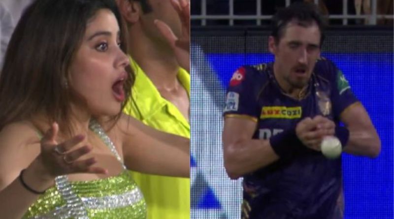 KKR vs SRH: Mitchell Starc missed a simple catch in the final match, Jhanvi Kapoor's reaction was worth watching, watch video